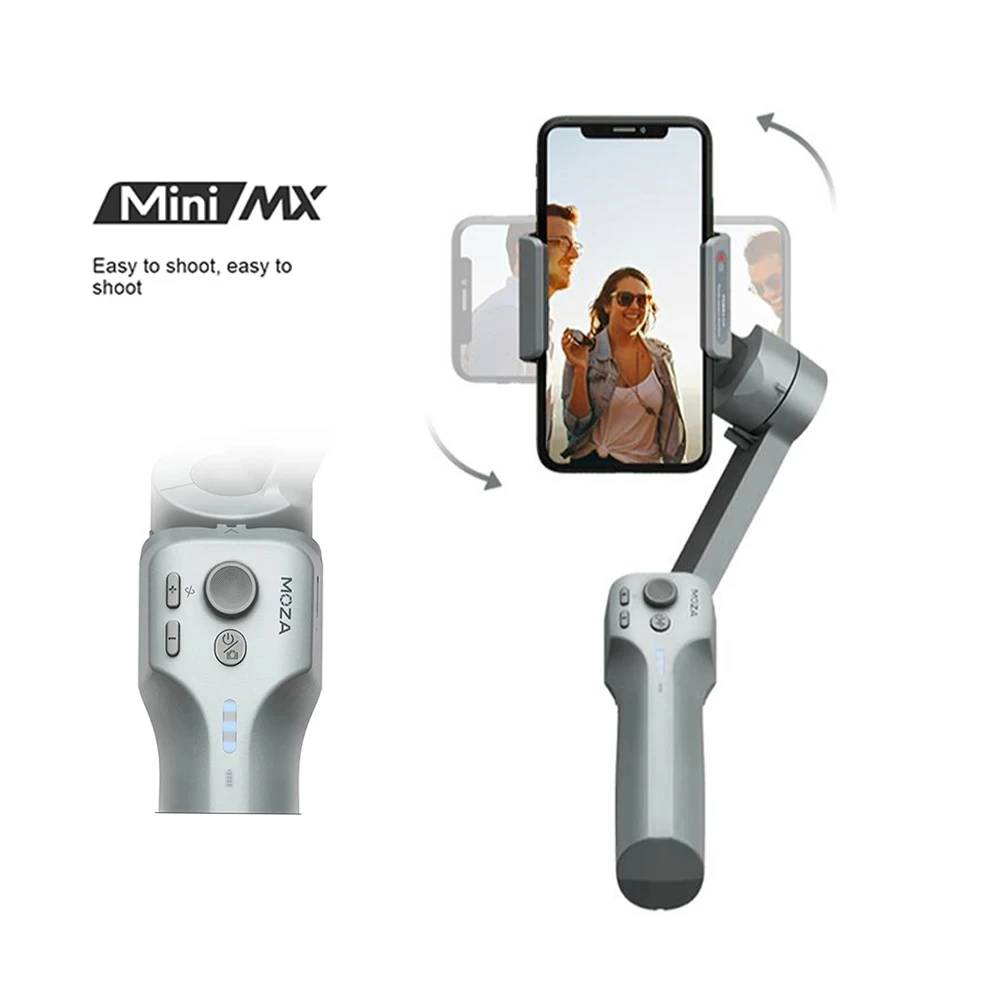 Moza Mini MX anti-shake selfie stick portable vlog 3 axis handheld mobile phone gimbal stabilizer for smart phone