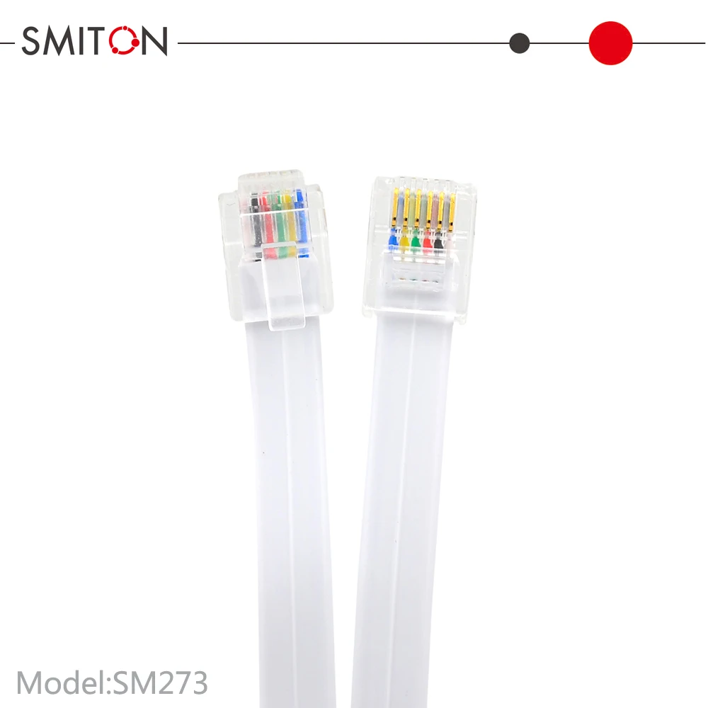 Extension Spiral Core RJ12 Cord Telephone Cables Line Flat Patch