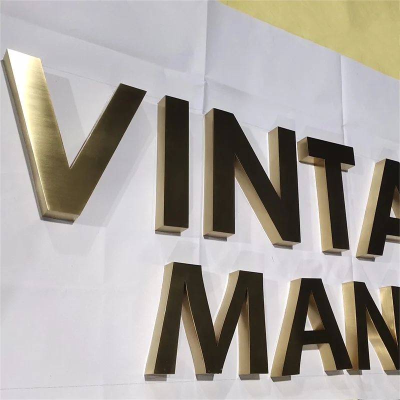 Custom 3D Cut Lettering Logo Advertising Stainless Steel Metal Letters For Indoor Outdoor Shop Office Building Sign
