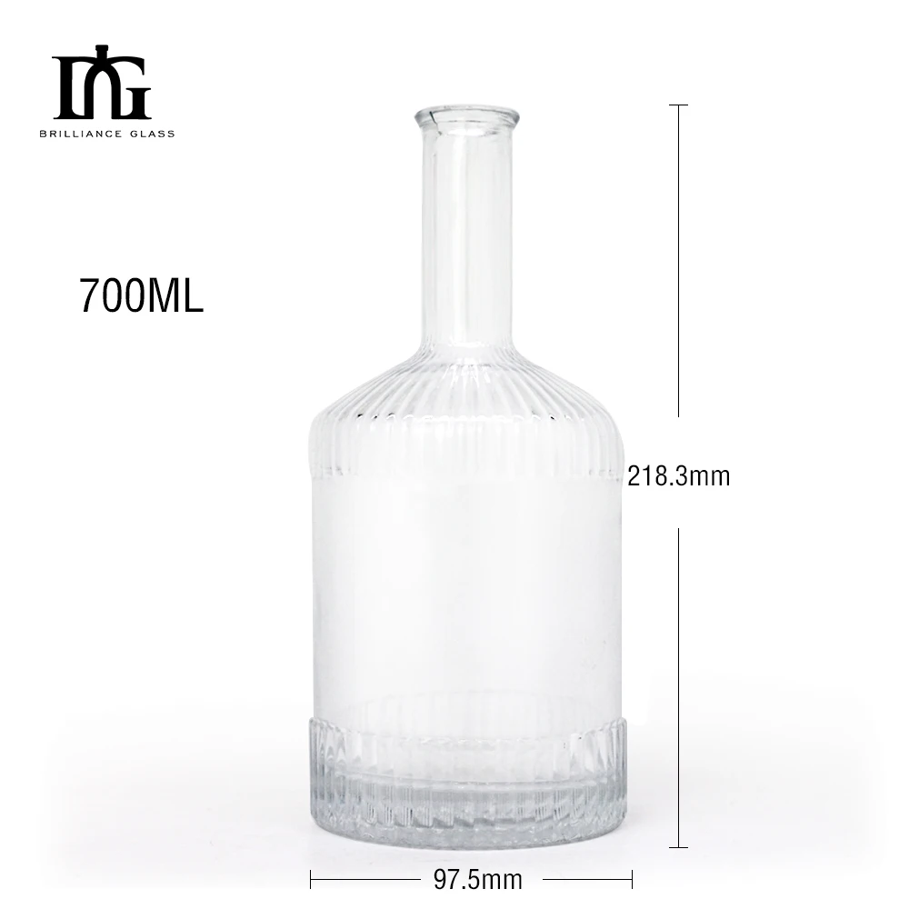 500ml 700ml 750ml best sale glass liquor wine Vodka tequila gin bottle glassLiquor Glass Bottle with  cork lid