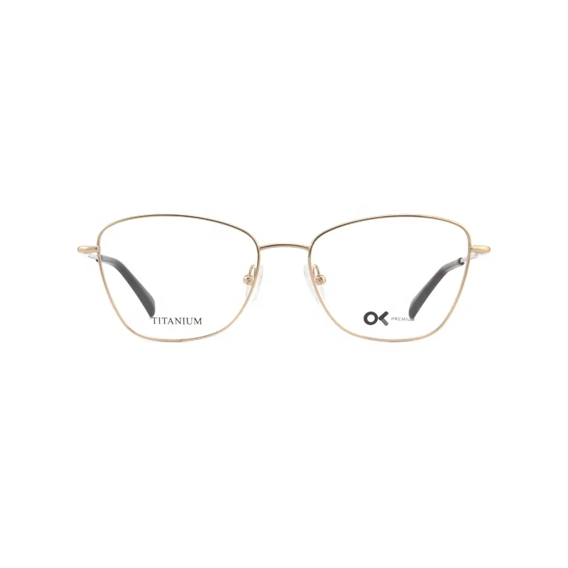 2023 Hot Sale Brand Fashion Design Women Cat Eye Pure Titanium Optical Eyeglasses Frame Eyewear