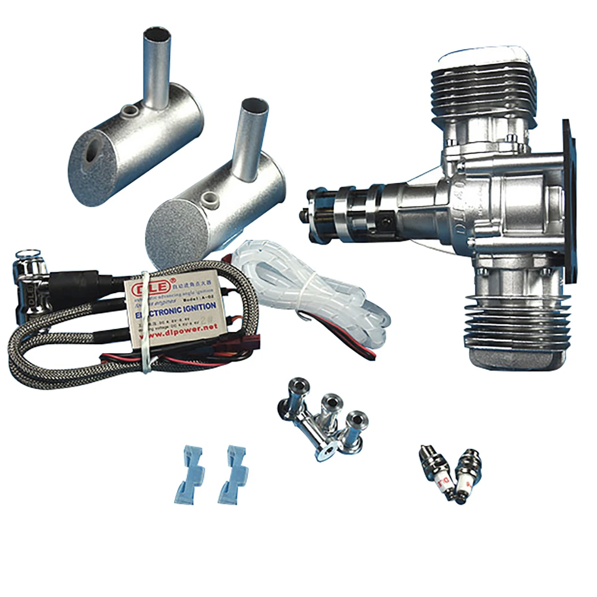 DLE New Original DLE 40CC Gasoline Petrol Engine Twin Cylinder DLE40 for RC Airplane Side Exhaust Natural Wind Cold Hand Start