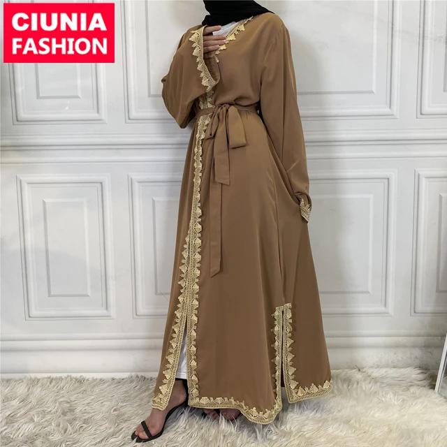 1893# Eid Mubarak Wholesale  Muslim Abayas From Dubai Women Islamic Clothing Uae Kimono Nida Abaya