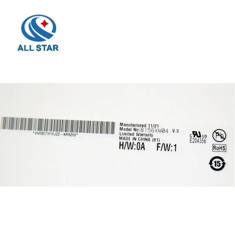 Hot Selling 15.6 inch slim edp 30 pins WXGA notebook lcd screen Glossy B156XW04 V5 LCD Display Panel Replacement