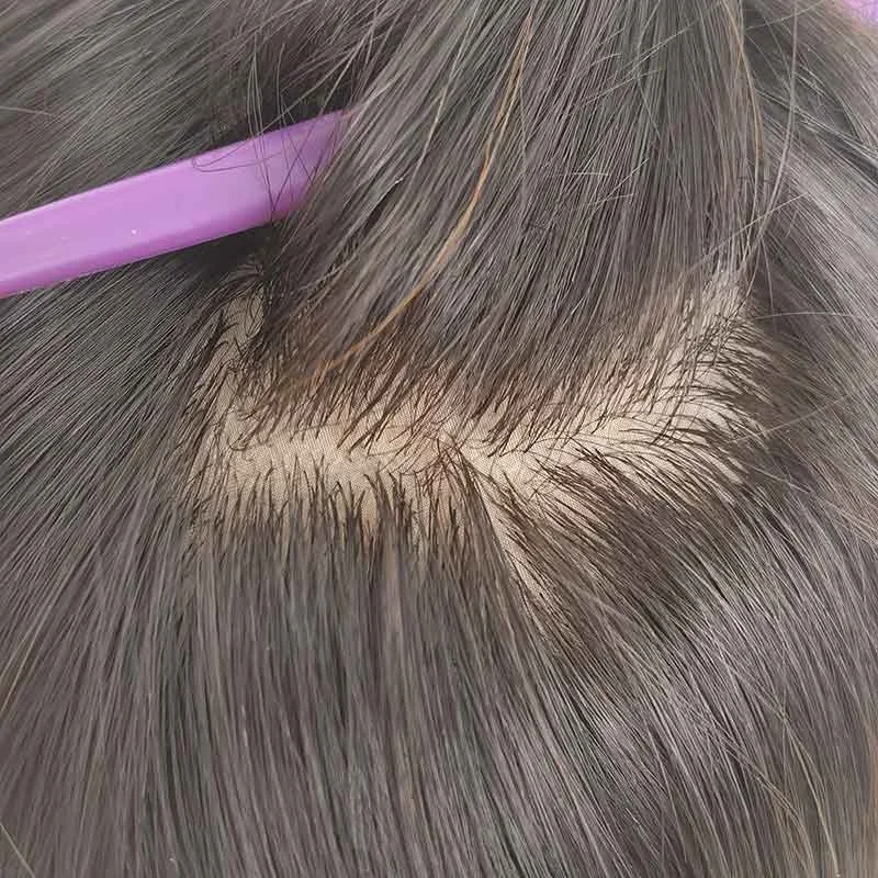 Online Silk Top Base Real Natural European Virgin Human Hair Women Transparent Full HD Lace Wig with PU Thin Skin Perimeter