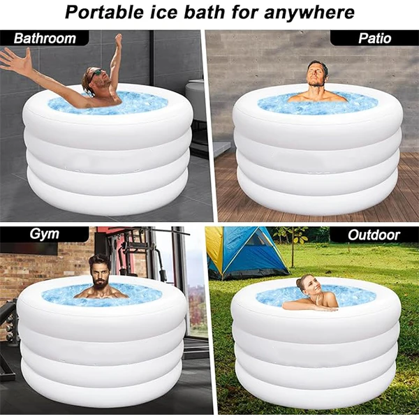 105Gal Portable Ice Bath Tub for Athletes With Zipper Cover Inflatable Cold Plunge Tub Cold Water Therapy Ice Barrel Plunge