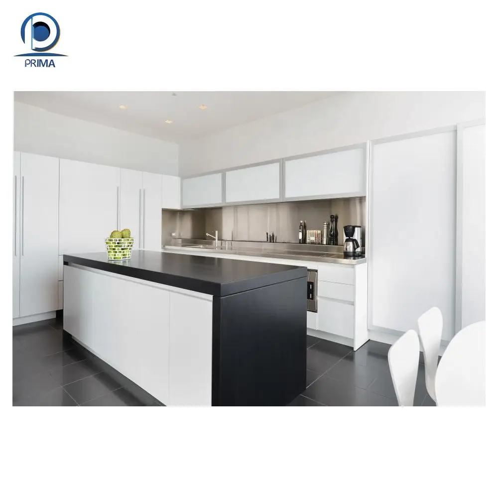 Shaker Style Glass Door Kitchen Cabinets Drawer Handle Kitchen Pull  Cabinet Doors Kitchen Cabinet with Aluminum Glass Door