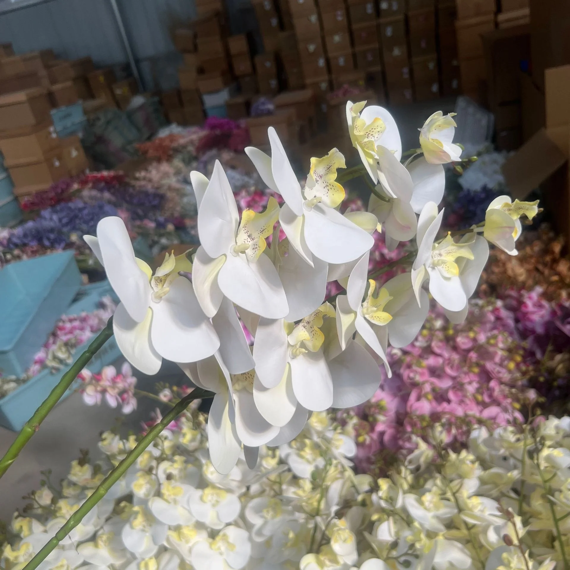 9 head fabric Phalaenopsis decoration mariage artificial flowers decorative