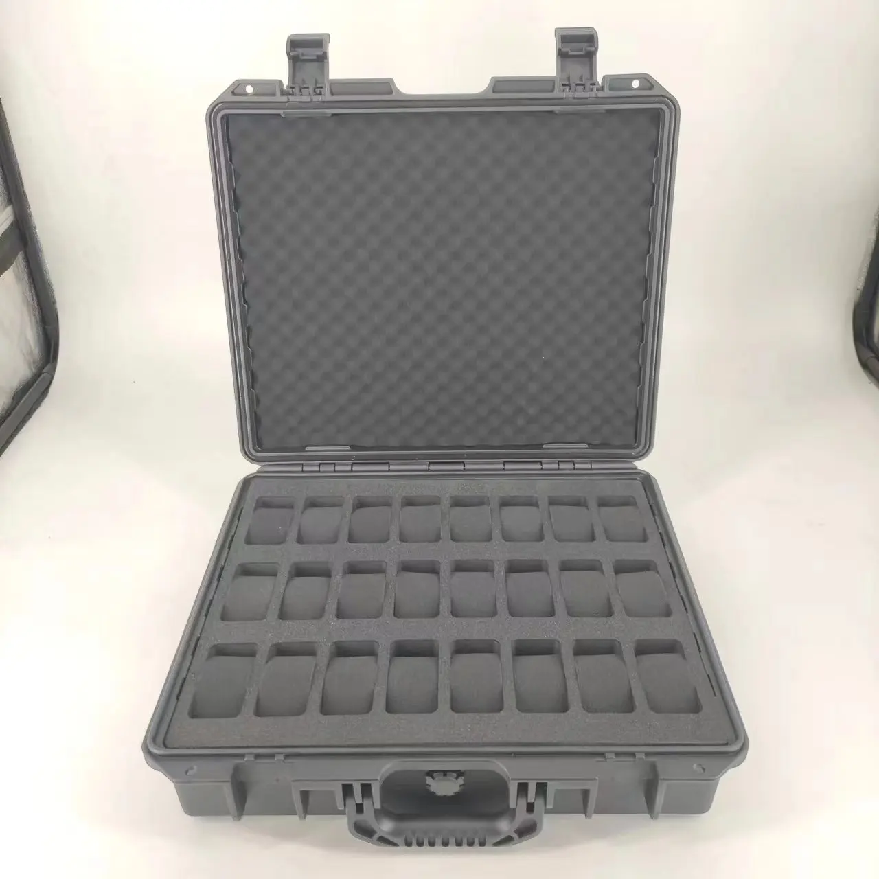 DPC081-4 high quality Hard Plastic IP67 Waterproof watch safety Protective carrying Case With 24 slots