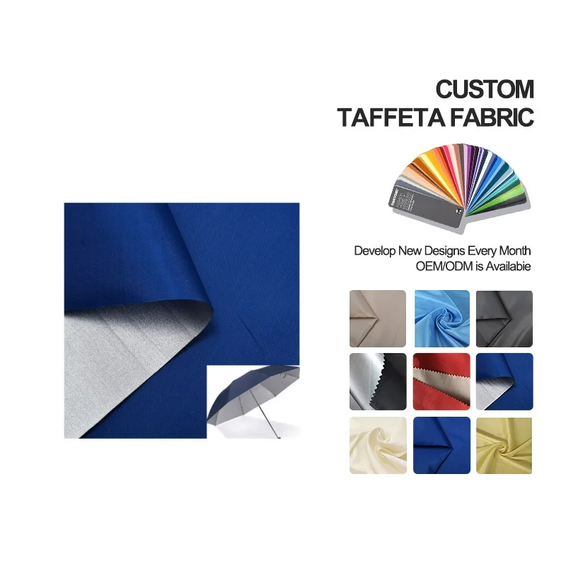 Factory Price 190t Polyester taffeta waterproof pvc coating fabric lining for raincoat