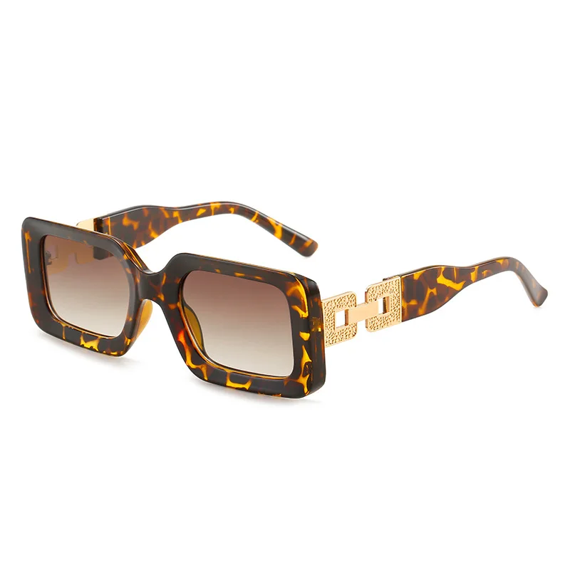 Fashion Luxury Brand Square Sunglasses Women Men 2024 Vintage Rectangle Sun Glasses Trendy Chain Legs Retro Shades Female Uv400