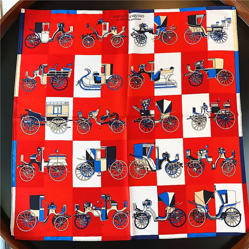 Custom 2023 New Printed Small Square Scarf Twill decoration Ladies Scarf Fashion Soft Twill Satin Hijab