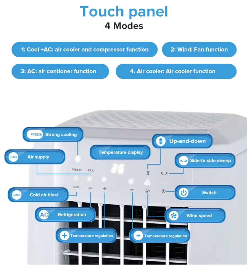 Household Portable Mobile AC Air Conditioner Multifunctional Air Conditioner Without Outdoor Unit