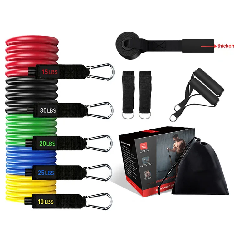 11 Pcs Elastic Workout Rubber Tube Band Loop Resistance Bands Sets For Fitness Gym Exercise Equipment Training Pull Rope