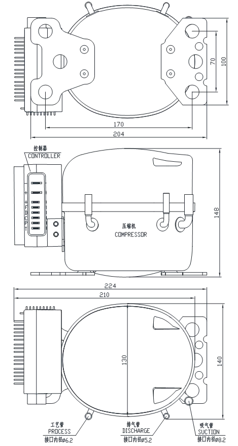 QD75 Compressor DC12-24V solar DC refrigerator  Fridge freezer