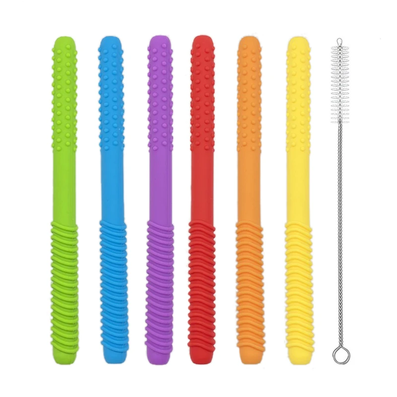 Силиконовые Прорезыватели для зубов без бисфенола А жевательные трубки сенсорные