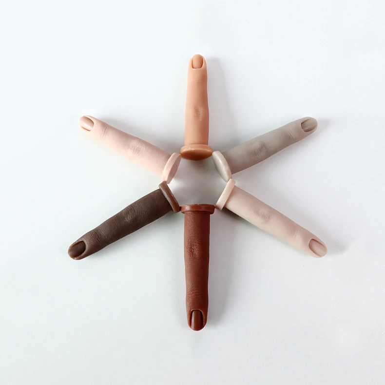 Bendable Artificial Silicone Hands Finger Trainer Practice Mannequin Silicone Cosmetic Fingers for Nail Art