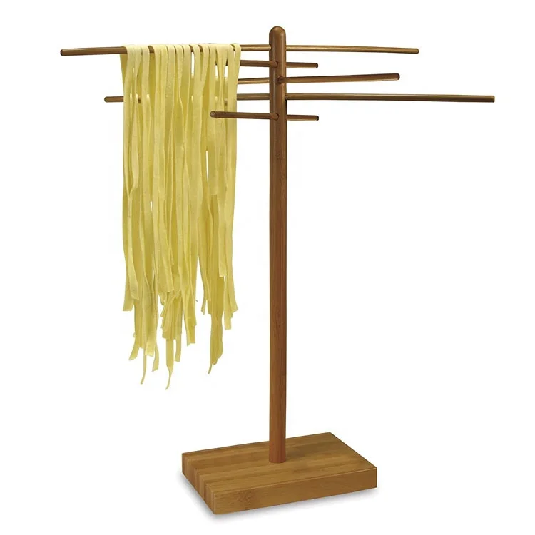 Bamboo Pasta Drying Rack Stores Flat