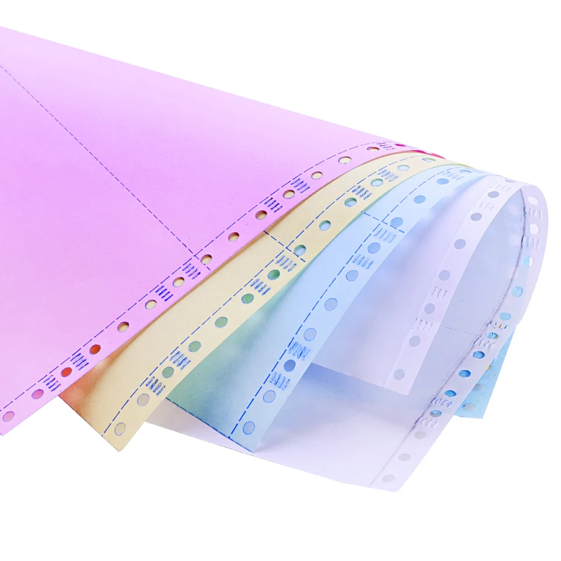 smooth clear multi plys Computer Form Continuous NCR Carbonless Copy Paper For Office Supermarket Hospital Bank