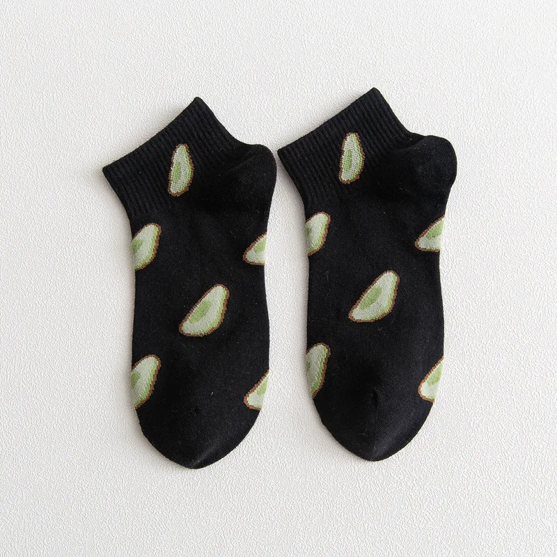 Hot Sale Comfortable Socks With Avocado Cartoon Fruit Mint Low Cut Socks