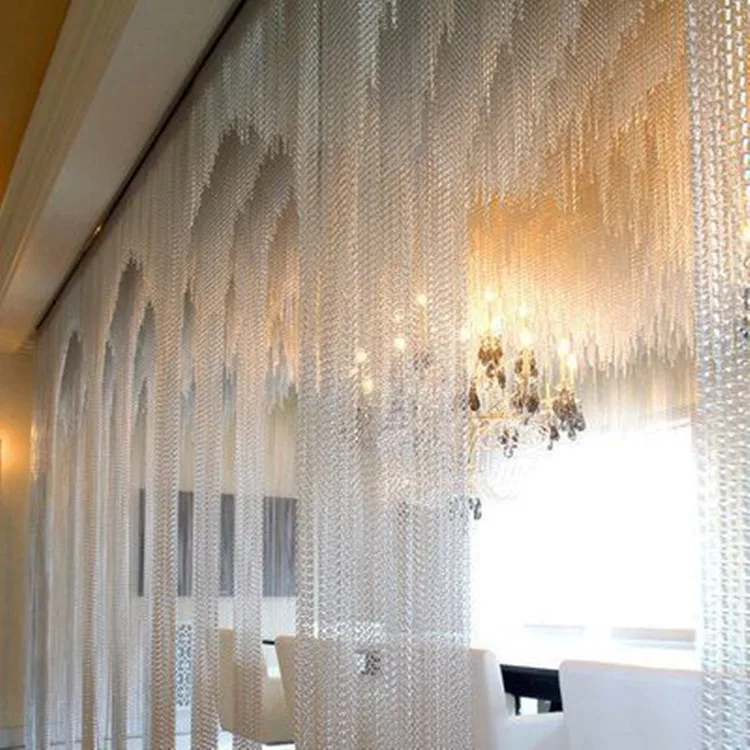 Decorative hanging metal curtain dividers
