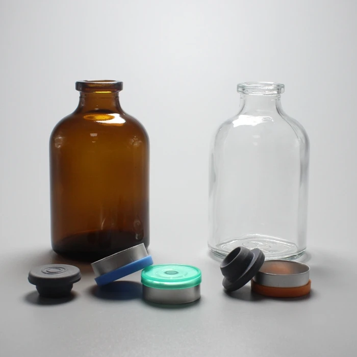 Clear Glass Bottles 50ml for Injection With