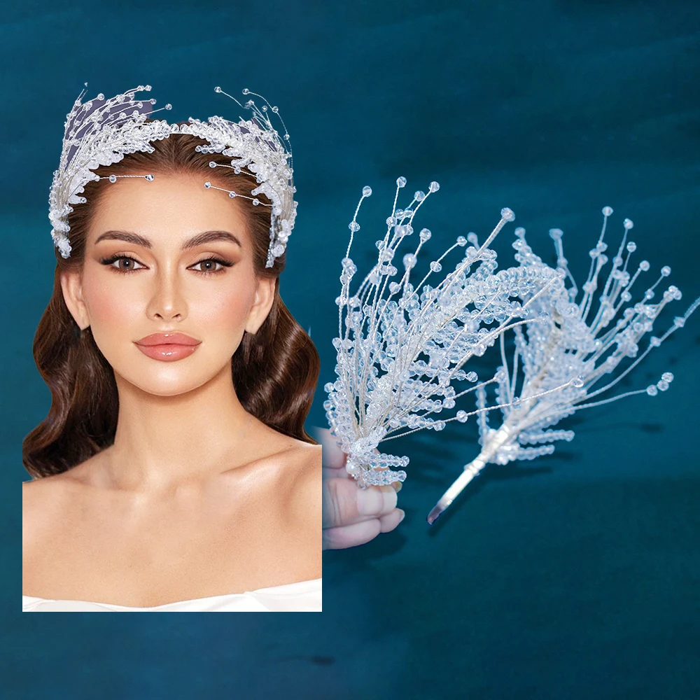 Shinein Wedding Rhinestone Forehead Headpiece Crystal Bridal Wedding Hair Accessories for Woman