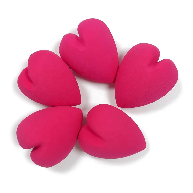 Мягкая губка в форме яйца красного и розового цвета биоразлагаемая Кисть для макияжа с логотипом на заказ Аксессуары красоты оптовая продажа сердца