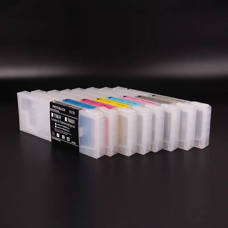OCBESTJET T6041- T6047 T6128 T6049 350ML/PC Refillable Ink Cartridge For Epson 7880 9880 Printer