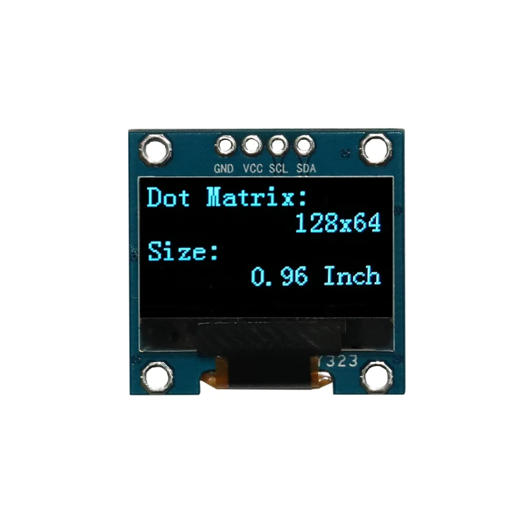 Mini Thin 0.96 inch Blue Oled screen 4 pin I2C 128x64 oled display with PCB Board