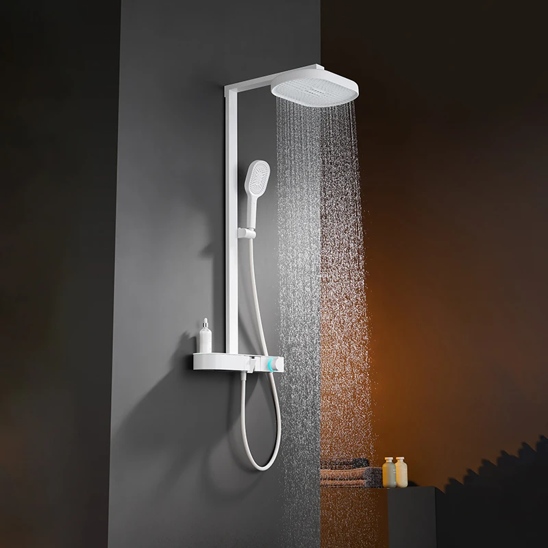 New Trend LED Bathroom Digital Temperature Display Shower Mixer Piano Shower Set With Ambient Light Shower System