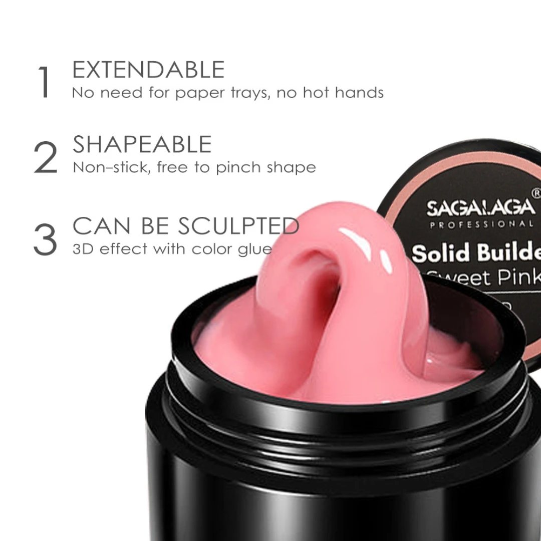 Light Pink Color Nails Uv Solid Builder Extend Professional Nail Acrylic Hard Gel Pink Black Gold Nail Polish Extension