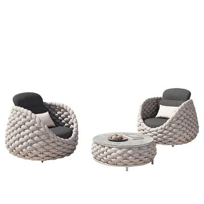 Iron Waterproof Rattan Woven Casual Table Sets Chairs Garden Chairs Garden Sofas Outdoor Furniture Garden Sets Outdoor Tables