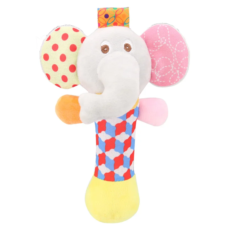 Newborn baby hand stick multifunctional cartoon animal hand holding stick with Bell BB stick E004