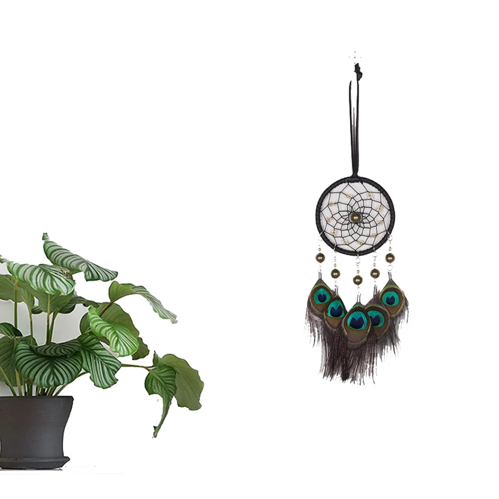 Peacock Feather Dream Catchers Wall Hanging Art Room Car Decor Hunter Substance Dreamcatcher Ornament Gifts To Friends