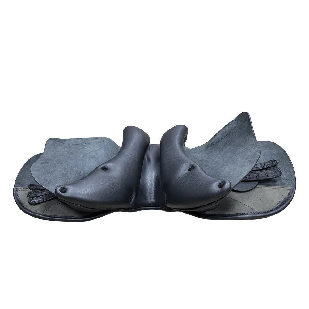 High Quality Removable Black Leather Rocking English Saddle for Horse Racing Dressage Saddle Seat Show Jumping and Polo