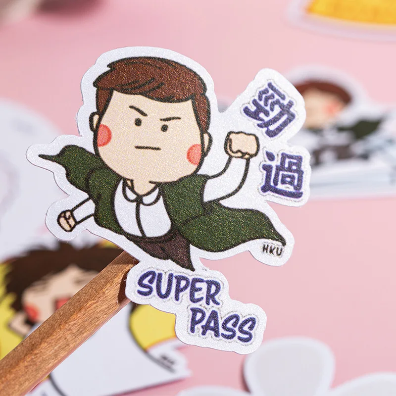 Pearl self-adhesive stickers custom cartoon comic book copy cute stickers