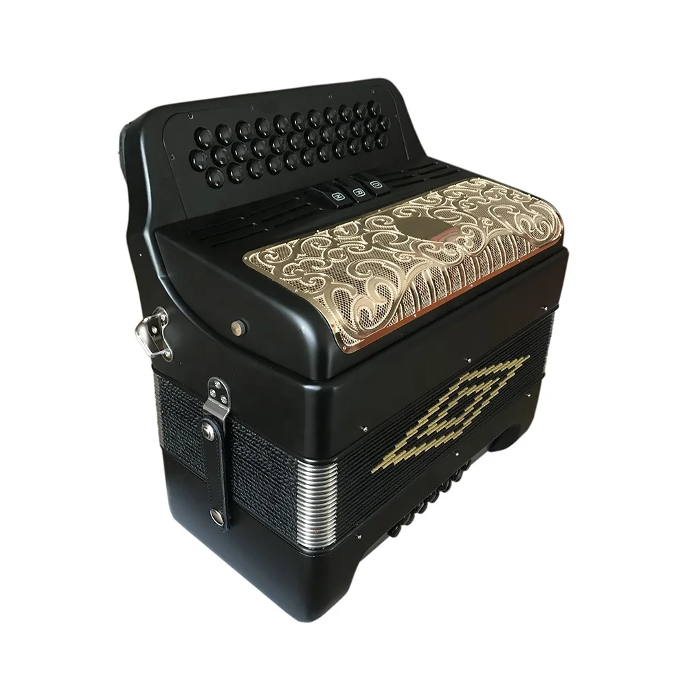 
34 Buttons 12 Bass 3 Registers Matt Black Student Accordion accordions Musical JB3412C 