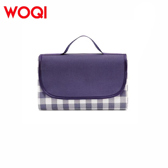WOQI Custom Soft Oxford Fabric PVC Camping Picnic Blanket Mat Moistureproof & Waterproof Portable Beach & Picnic Rug Hot Sale