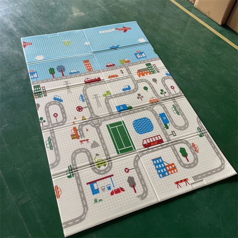 Easy Fold Play Activity Gym 120cmX180cm Xpe Foam Mat Baby With Colorful Design