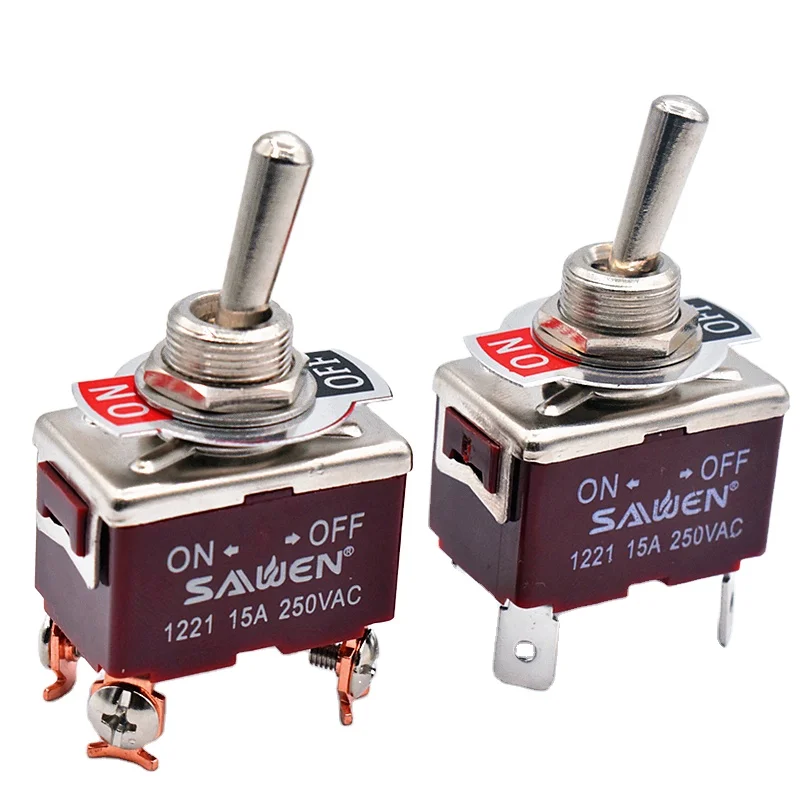 4-контактный тумблер 15A 250 В AC 3/2 путь металлический коромысло с функцией включения-выключения винтовой