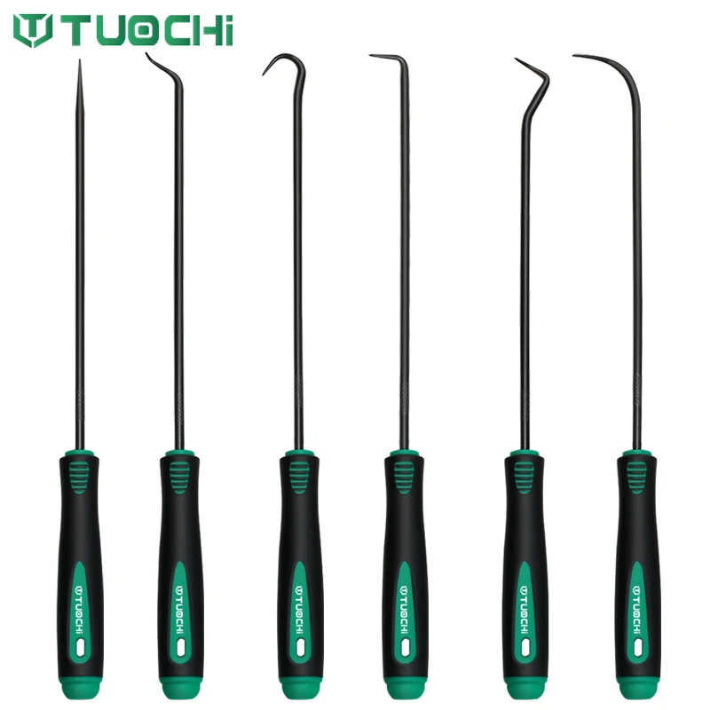 TUOCHI Custom Wholesale 6PCS Portable Hand Tool Kit Precision Hook and Pick Set Automotive Wheel Tools
