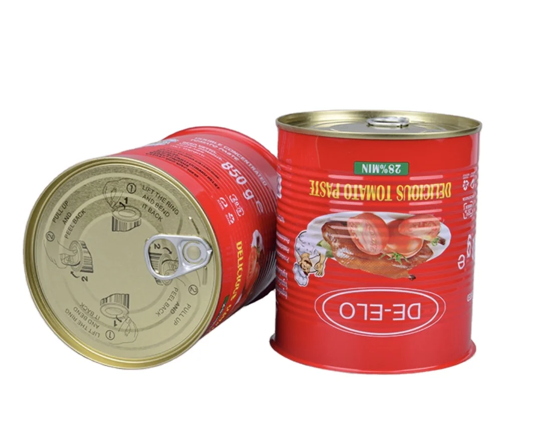 Food grade Empty 800g custom tomato sauce tin can Manufacturers wholesale food tin cans for ketchup packaging with easy open lid