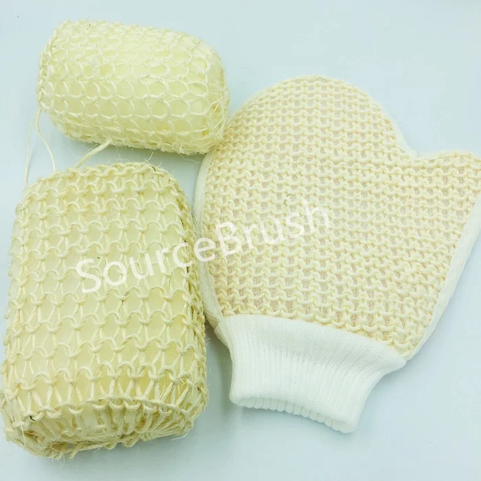 Wholesale organic natural sisal for shower cleaning pads scrubber eco fiber bath sponge