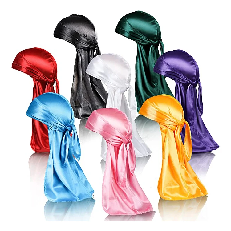 custom logo High quality men pure silk bonnets and durags luxury 100% mulberry silk durags for women