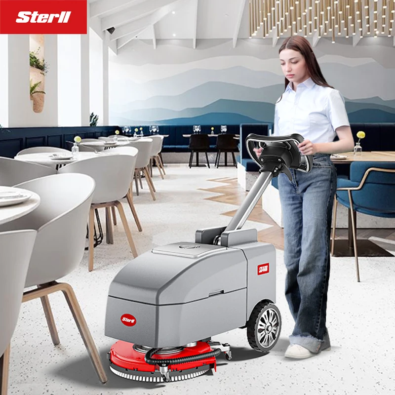 STERLL Folding Automatic Scrubber Clean Machine Mini Scrubber Scrubbing Machine Floor Scrubber For Shop and supermarket
