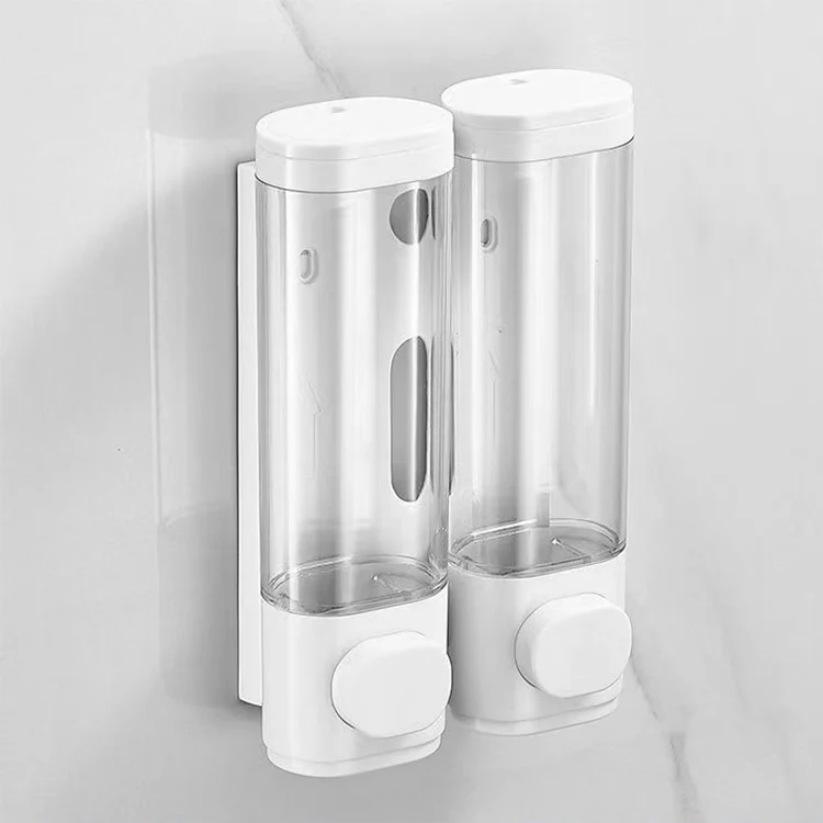 New design Pressing ABS Plastic 500ML*3 Capacity Chromed Hand Wall Mount Triple Liquid Soap Dispenser