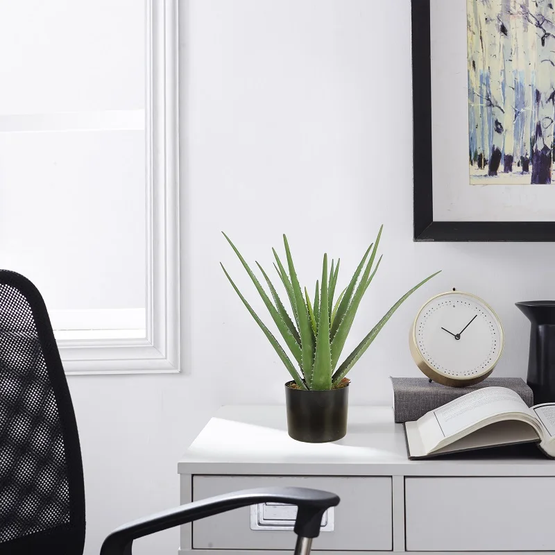 40cm Artificial Plants Aloe Vera Plants Real Touch Leaves Tabletop Plants for Home Decor