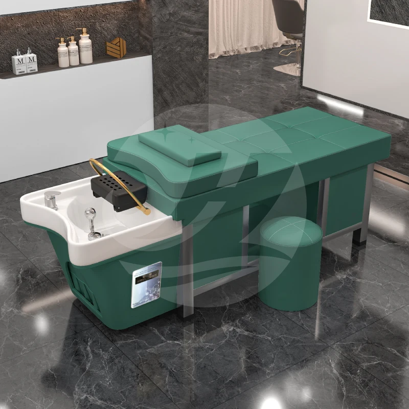 Commerical modern spa head bed water cycle heated water therapy hair salon washing shampoo bed japanese hair spa wash basin