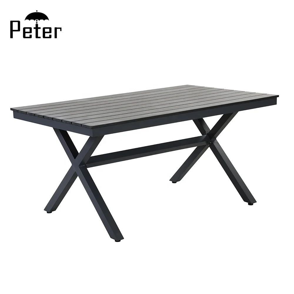Aluminum Frame Plastic Wood Restaurant Outdoor Benches and Tables for Park, Garden, Patio, Balcony